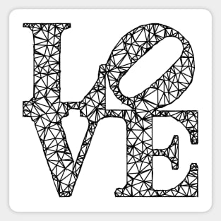 Low Poly LOVE (Robert Indiana) - black Magnet